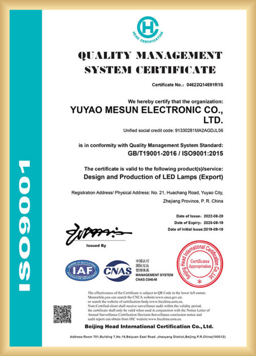 Certificate-ISO ISO9001